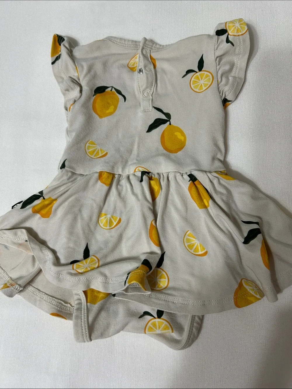 Kyte BABY Skirted Onsie, 0-3 mo, lemon print